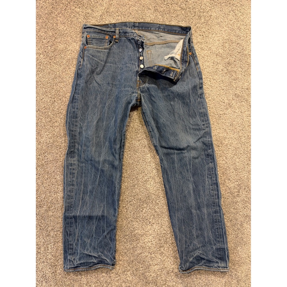 Levis 501 Jeans Mens 40x34 Blue Original Fit Button Fly Straight Leg Denim